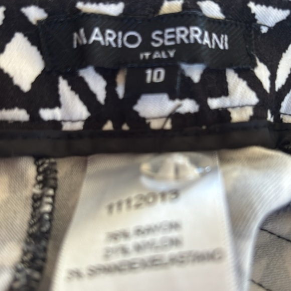Mario Serrani Italy Black White Dressy Bermuda Short 10 Pockets Tummy Control - Picture 4 of 6